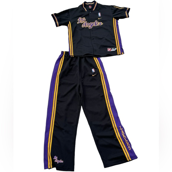 Nike LAkERS basketball 2pc matching tracksuit set size Medium